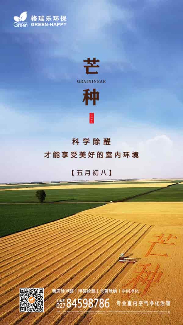 芒種時節(jié),科學(xué)除醛,高溫甲醛釋放,室內(nèi)環(huán)境,五月初八