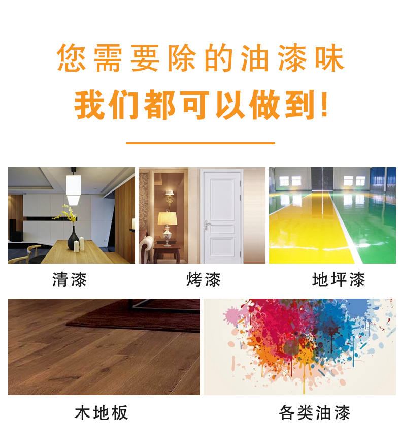 去除油漆味 去除甲醛 格瑞樂環(huán)保 綠快除甲醛  您要除的油漆味真是甲醛嗎？ 醛知道 1油漆味是芳香徑氣味污染物的苯系物，二甲苯，但是甲醛無味刺激性氣體。2油漆中對人體危害大的是苯和苯系物和聚酯漆里的甲苯二異氰酸酯，甲醛化學(xué)是HCHO，分子量30.03，又稱乙醛 3甲醛刺激眼睛落淚，睜不開眼，味道不是臭的那種，油漆是有味道的，但不刺激眼睛，眼睛不會落淚。  家具/柜子異味 清漆，烤漆味 綠快強(qiáng)力油漆除味劑 可以做到根煙清除異味不反彈  您所熟知的除異味放肆真的有用嗎？固體炭包：物理吸附，并非去除二次污染 耗費(fèi)人力財力 香水/噴霧：僅是掩蓋，都是表象，香水有毒 二次污染 植物吸附分解：吸附物微量，效果幾乎可以忽略不計(jì)  綠快強(qiáng)力油漆除味  專業(yè)除油漆味，木質(zhì)家具除甲醛 根源清除，高分子分解技術(shù) 源頭持久凈化，不限換屆限制 無二次污染 母嬰安全型  您需要除的油漆味，我們都可以做到！ 清漆/烤漆/地坪漆/木地板/各類油漆  綠快強(qiáng)力油漆除味劑 清除油漆異味更專業(yè) 源頭分解 母嬰安全 不會反彈  和甲醛說拜拜  快速釋放甲醛 深層滲透分解  母嬰安全型 無毒無刺激 無二次污染 母嬰安全配方不是說說而已  高效除醛 健康有我 一款好產(chǎn)品的選擇 強(qiáng)力尤其除味清除油漆異味的同時木葉神通鋪分解家具內(nèi)部的甲醛，然后您捉到全方位清除  長久不反彈  檢測報告 中科院權(quán)威檢測 甲醛去除率檢測報告 無毒無害檢測報告  更多適用范圍 只要有污染的地方就有我的存在  住宅 辦公室 商業(yè)場所  酒店  格瑞樂清除觸媒技術(shù)  產(chǎn)品信息：產(chǎn)品品牌：綠快  產(chǎn)品名稱：綠快強(qiáng)力油漆除味  產(chǎn)品組成：納米二氧化鈦、植物萃取多酚、表面活性劑等組成  產(chǎn)品特點(diǎn)：快速性、徹底性、穩(wěn)定性 使用對象：快速分解苯系物 醛 酮等，清除油漆味及其他裝修異味  安全性  無毒無害 母嬰安全型